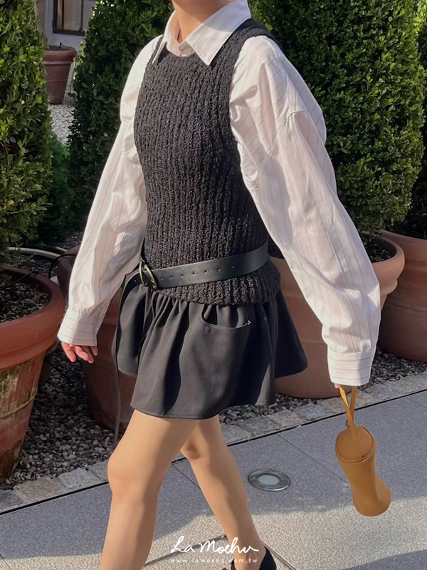 鉚釘口袋澎裙